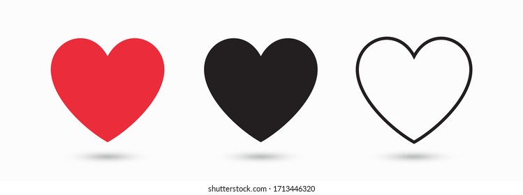 Indsamling af hjerte illustrationer, Kærlighed symbol ikon sæt, kærlighed symbol vektor. Stock-vektor