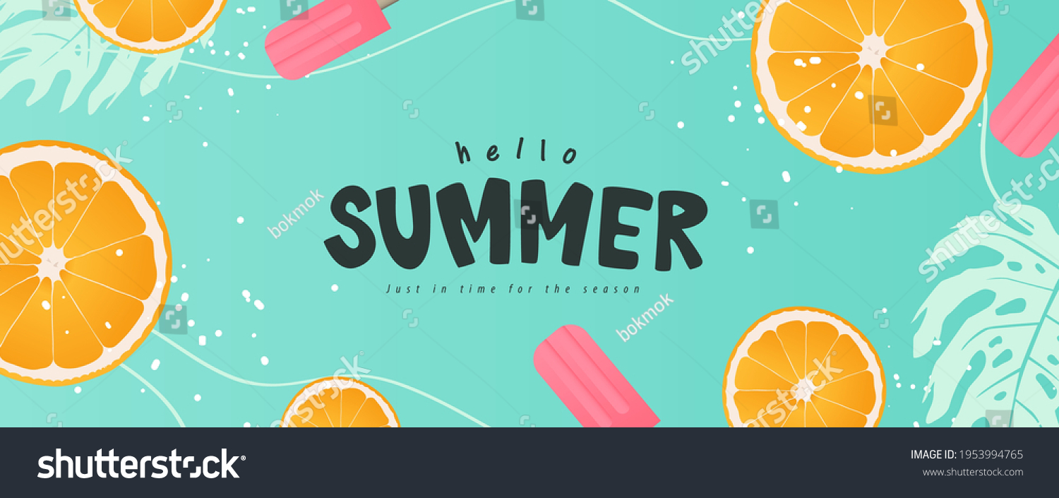 Farverige Sommer baggrund layout bannere design. Vandret plakat, lykønskningskort, header til hjemmeside Stock-vektor